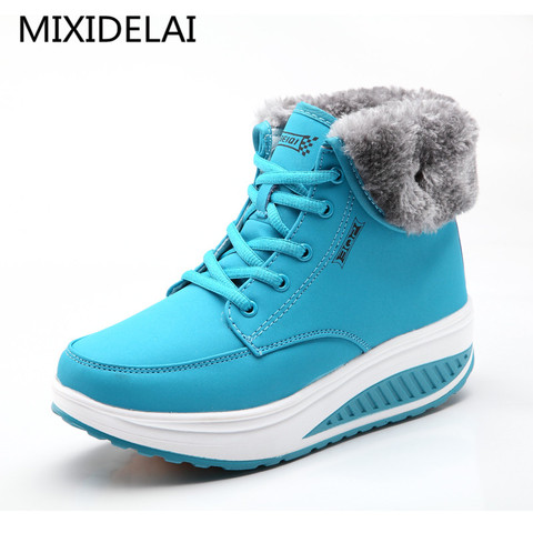 Winter Female Plus Velvet Swing Shoes Snow Platform Boots Women Thermal Cotton-padded Shoes Flat Ankle Boots ► Photo 1/6