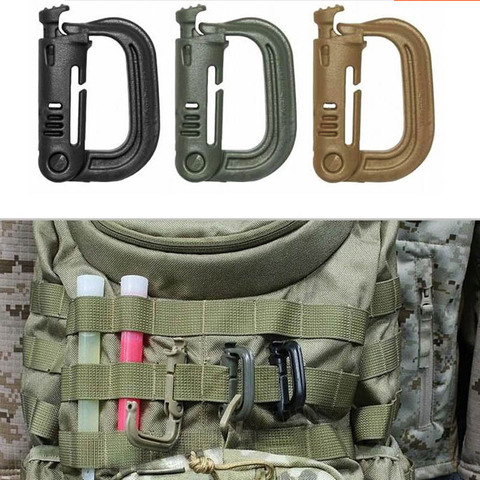 Molle Tactical Backpack Carabiner Outdoor Plastic EDC Shackle Carabiner Practical ABS Snap D-Ring Clip Keyring Locking Ring ► Photo 1/6