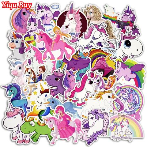 30 Pcs Colorful Cute Unicorn Stickers for Laptop Car Styling Phone Luggage Bike Motorcycle Mixed Cartoon Pvc Waterproof Sticker ► Photo 1/1