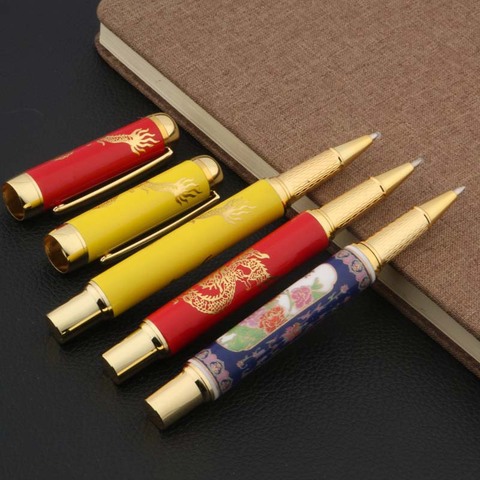 0.5MM Ceramic Rollerball Pen Chinese Red Golden Dragon Painting Stationery Office school supplies ► Photo 1/6