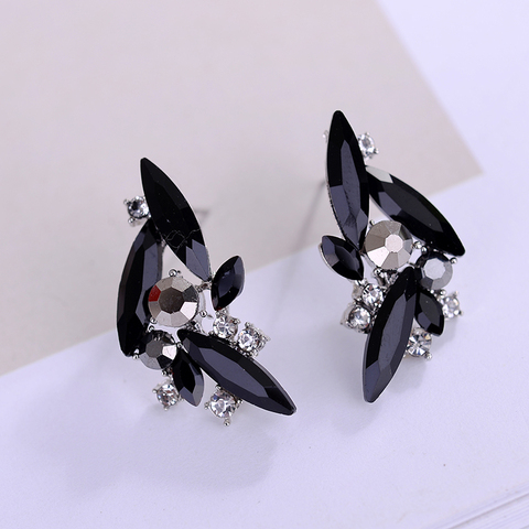 LUBOV Novelty Irregular Acrylic Crystal Stone Piercing Earrings Fashion Rhinestone Women Stud Earrings Christmas Party Jewelry ► Photo 1/6
