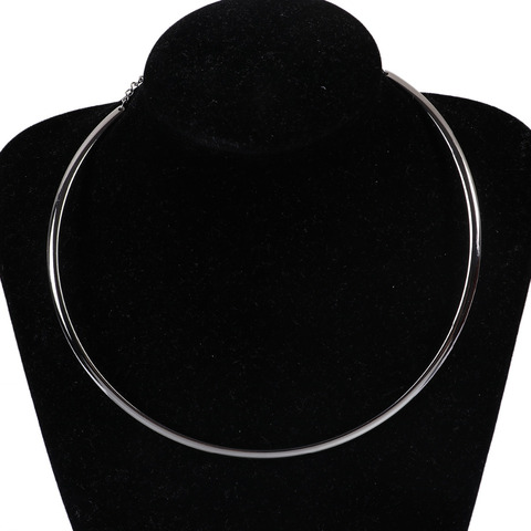 DoreenBeads 304 Stainless Steel Collar Neck Round Circle Necklace Dull Silver Color U-shaped 48cm(18 7/8