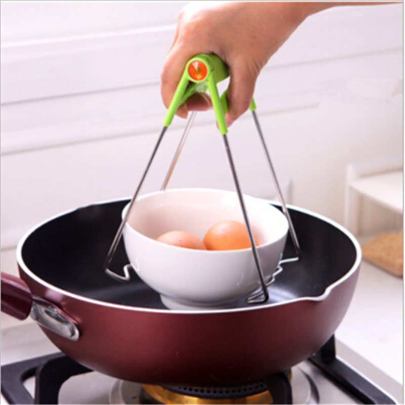 Stainless Steel Bowl Pot Pan Plate Dish Gripper Clip Pot Dish Lifter Foldable Bowl Clip Kitchen Tools