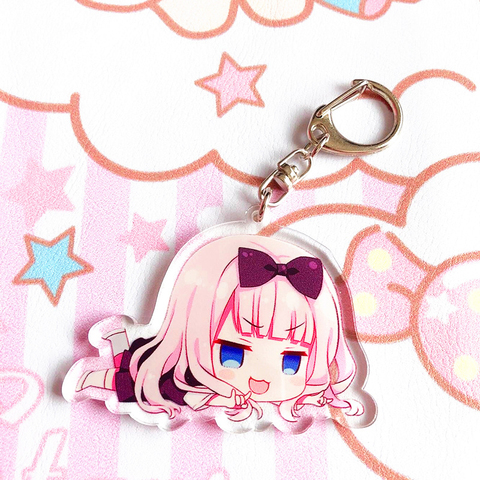 5 Types Anime Kaguya-sama: Love Is War Keychain Fujiwara Chika Shinomiya Kaguya Keychain Doubleside Pendant Keyring ► Photo 1/5