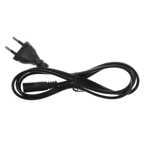 Black Copper Wire 1.5m Figure 8 Power Cable Cord Euro EU European 2 Pin AC Plug ► Photo 1/6