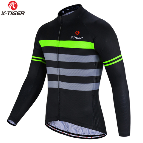 X-Tiger Winter Fleece Cycling Jersey Long Sleeve MTB Bicycle Cycling Clothing Thermal Bike Wear Invierno Maillot Ropa Ciclismo ► Photo 1/6