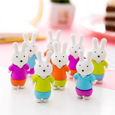 Creative Cartoon Cute Rabbit Modeling Eraser Kid Novelty Kawaii Animal Series Student School Toys Gift Prize Stationery 1 Pcs ► Photo 1/5