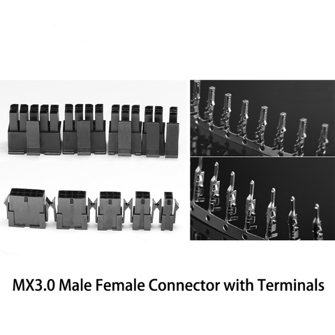5Set Molex 3.0mm Pitch 5557/5559 Male Housing 2/4/6/8/10/12/14/16/18/20/22/24P Male Housing+Female Housing+Terminals ► Photo 1/1