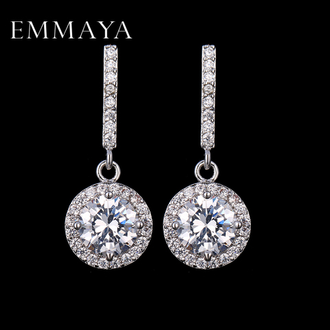 EMMAYA New White CZ AAA Clear Dangling Earrings Gifts For Women Fashion Cheap Jewelry ► Photo 1/6