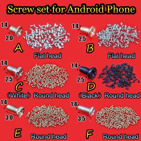 YuXi 1 bag M1.4 Cell Phone Screws Set for Android Phone Tablet Repair 1.4*2.0/2.5/3.0/3.5 ► Photo 1/6