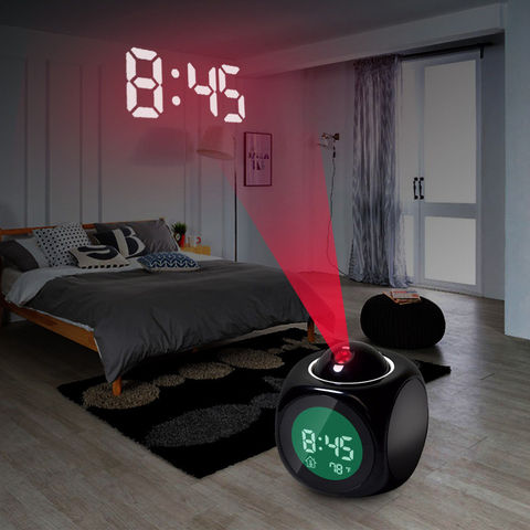 New Fashion Attention Projection Digital Weather LCD Snooze Alarm Clock Projector Color Display LED Backlight Bell Timer ► Photo 1/6