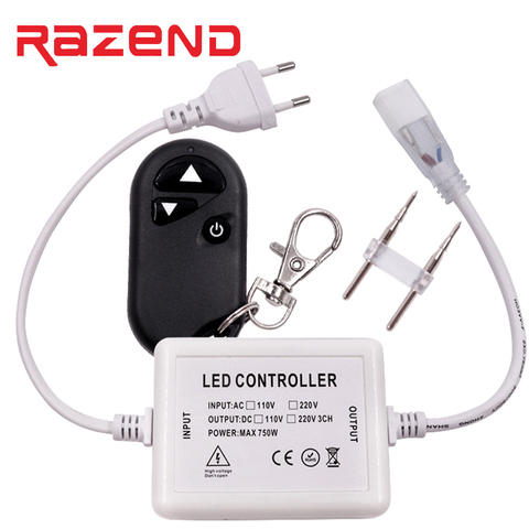 110V 220V RF Led dimmer 3key wireless remote controller 750W 6mm/8mm/10mm connector EU plug/US plug, free shipping ► Photo 1/5
