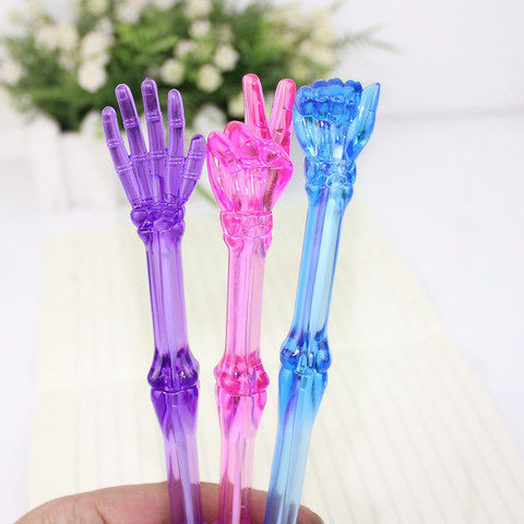 3 pcs/lot Creative Finger Bones Ballpoint Pen Kawaii Transparent Ball Pens for Kids Novelty Gifts Cute Stationery School Supply ► Photo 1/6