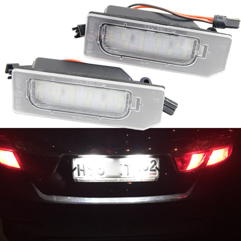 2pcs for Mitsubishi ASX 2011 2012 2013 2014 18 LED License Plate Light Number Plate Lamp Canbus  6000K White 12V Car Styling ► Photo 1/6