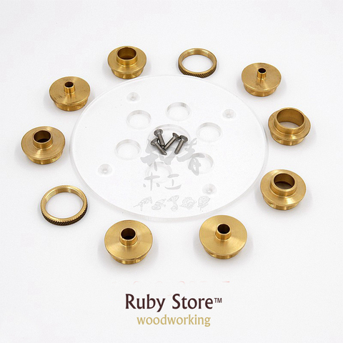 Set of Round Base Plate + 10PCS Brass Router Template Guide Bushings ► Photo 1/3