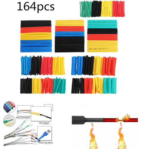 164pcs Set Polyolefin Shrinking Assorted Heat Shrink Tube Wire Cable Insulated Sleeving Tubing Set ► Photo 1/6