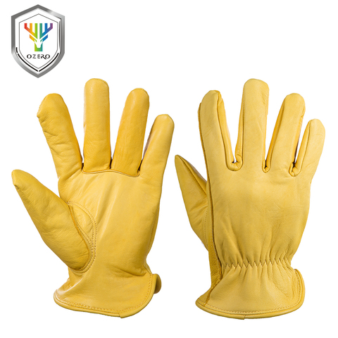 OZERO Men's Work Gloves Goat Leather Security Protection Safety Cutting Working Repairman Garage Racing Gloves For Men 5002 ► Photo 1/6
