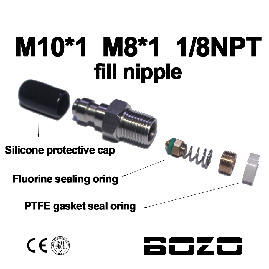 PCP 8 mm mâle Rapide Tête De Connexion D'une manière Foster en acier inoxydable Fill nipple 