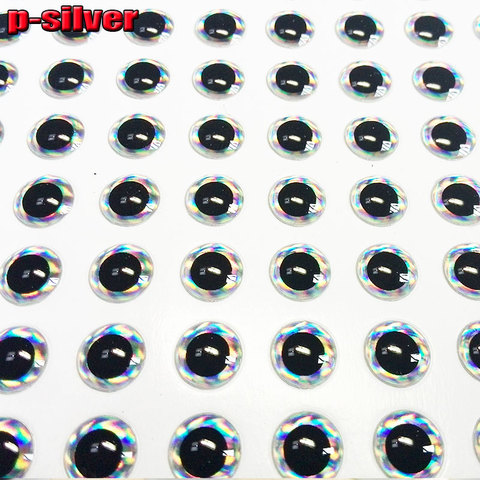 High-quality silver 3D fishing lure eyes no-easy to move soft glue artificial fish eyes 1000pcs.lot ► Photo 1/1