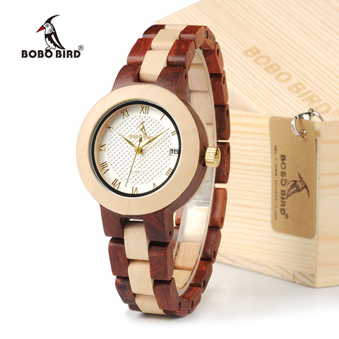 BOBO BIRD Wood Watch Female Women M19 Rose Sandal Minimal Dress Quartz Wristwatch Top Brand Luxury часы женские relogio feminin ► Photo 1/6