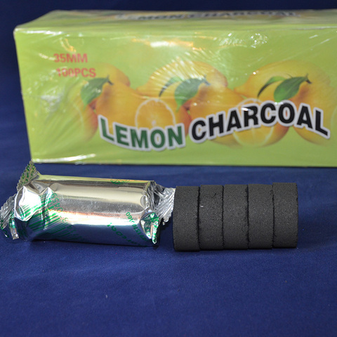 Shisha Hookah Charcoal Lemon Flavored Quick-lighting Burn Even Lasting Long Flavored Charcoal Less Ash Chicha ► Photo 1/6