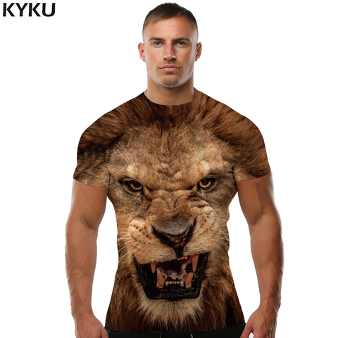 Buy Online Kyku Brand 3d T Shirt Animal Lion Shirt Camiseta 3d T Shirt Men Funny T Shirts Mens Clothing Casual Fitness Teetop Tiger Tshirt Alitools