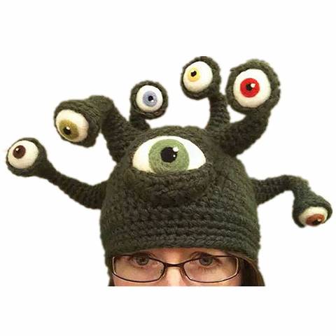 WZCX 2022 New Eye Octopus Halloween Personality Knitted Hat Unisex Keep Warm Exaggeration Autumn Winter Adult Cap ► Photo 1/1