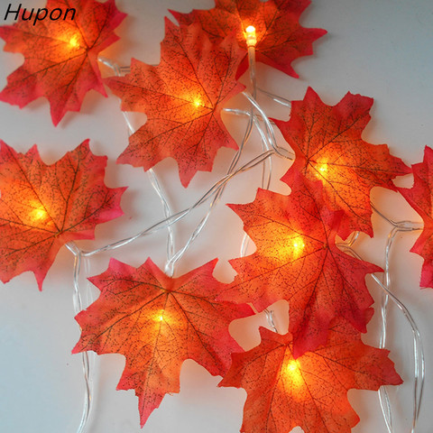 1.5M 3M 20 Lights Maple Leaves Garland Led Fairy Lights for Christmas Decoration Autumn String Light Festive DIY Halloween Decor ► Photo 1/6