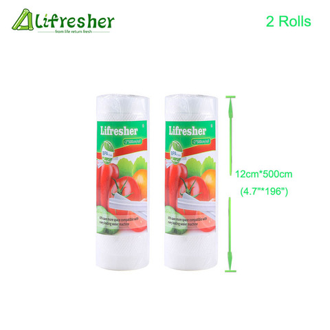 Lifresher Vacuum Sealer Bags For Food Storage Vacuum Food Bag Roll Vacuum Bag 12 15 17 20 25 28 cm*500cm 2 Roll Dropshipping ► Photo 1/1