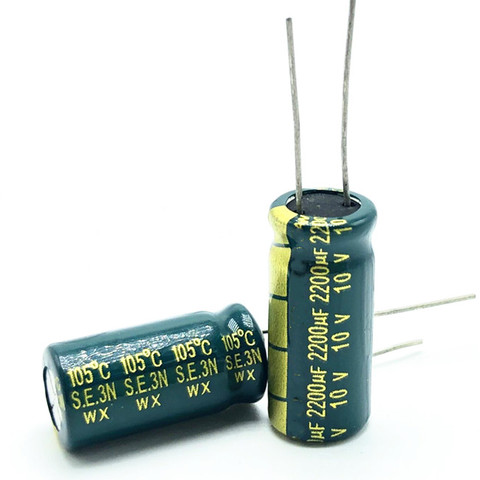 12pcs high frequency low impedance 10v 2200UF aluminum electrolytic capacitor 2200uf 10v PA2 20% ► Photo 1/1