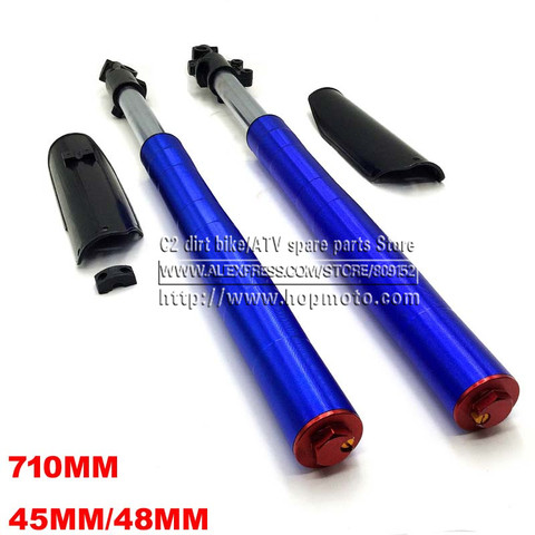 710MM Front Inverted fork shock absorption 45MM/48MM for Chinese Dirt pit bike CRF KLX with protector Cover ► Photo 1/5