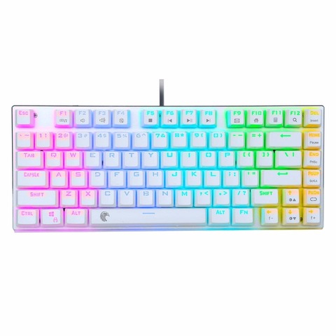 Small RGB LED Backlit Water-Proof Mechanical Gaming Keyboard with 81 Keys Anti-Ghost keys DIY Blue Switches White Z88 ► Photo 1/6