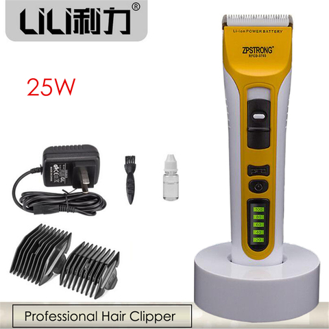 25W Professional Hair Clipper Shaver Titanium Ceramic Blade Rechargeable Hair Trimmer for Salon Barber Haircut Tools LED Show ► Photo 1/4