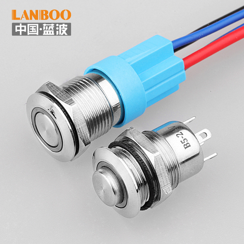 LANBOO 12mm Metal waterproof momentary small push button switch ► Photo 1/6