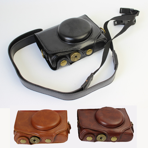 Portable PU Leather case Camera Bag Cover for Canon SX740 SX740HS SX720HS SX720 SX730HS SX730 pouch With Shoulder Strap ► Photo 1/6