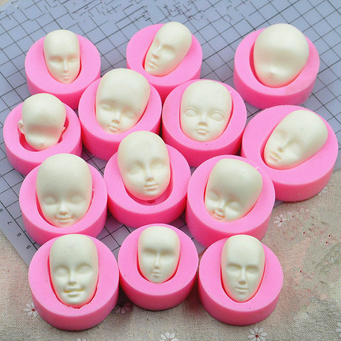 1 PC Baby Face Silicone Soap Mold Girl Human Shape Fondant Cake Mold Handmade Resin Clay Baking Cooking Tools ► Photo 1/6
