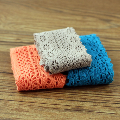 1 yards of  cotton lace  fabric DIY cotton crochet lace belt weaving decorative fabric Material: Cotton ► Photo 1/4