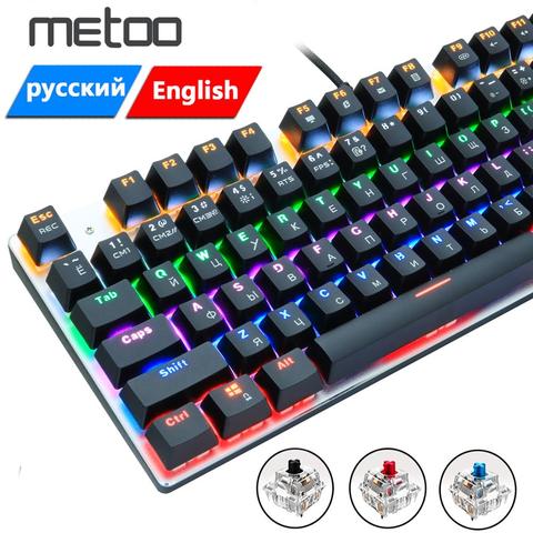 Wired Gaming Mechanical Keyboard Blue Red Switch 87/104keys Anti-ghosting  Russian/US LED Backlit LED For Gamer Laptop Computer ► Photo 1/6
