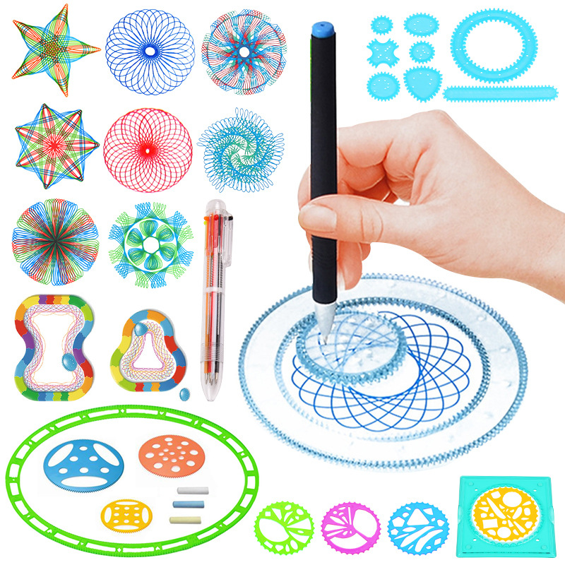 22Pcs Spirograph Drawing Toys Interlocking Gears Wheels Painting Child  Creative Educational Learning Toy Drawing Accessories - AliExpress