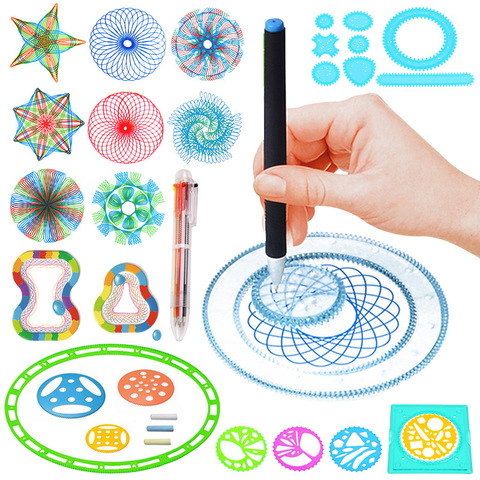 Multi-function Painting Puzzle Spirograph Geometric Ruler Drafting Tools For Students Drawing Toys Children Learning Art Tool ► Photo 1/6
