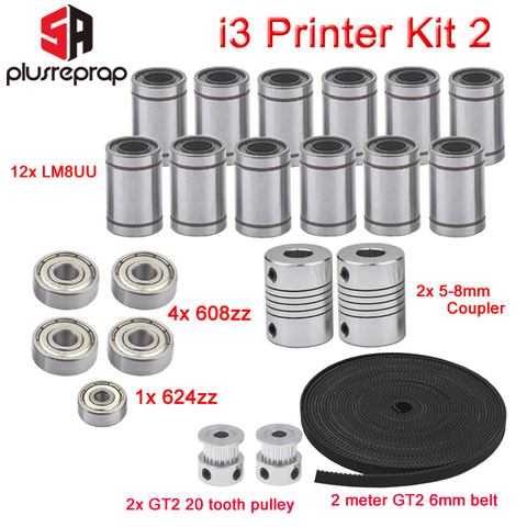 3D Printer Reprap I3 Movement Kit GT2 Belt Pulley 608zz 624zz Ball Bearing LM8UU Linear Bearing 5 x 8 Coupler Shaft ► Photo 1/4