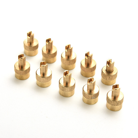 10pcs Motorcyle Car Chrome Metal Slotted Head Valve Stem Caps With Core Remover Tool Wholesale ► Photo 1/6