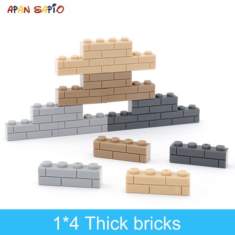 50pcs DIY Building Blocks Thick wall Figures Bricks 1x4 Dots Educational Creative Size Compatible With Brands Toys for Children ► Photo 1/6