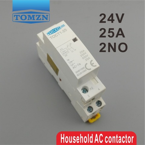 TOCT1 2P 25A 24V  50/60HZ Din rail Household ac Modular contactor  2NO or 1NO 1NC ► Photo 1/5