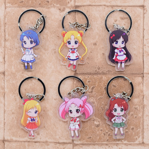 2022 Sailor Moon Keychain Double Sided Acrylic Customization Key Chain Pendant Anime Accessories Cartoon Key Ring ► Photo 1/6