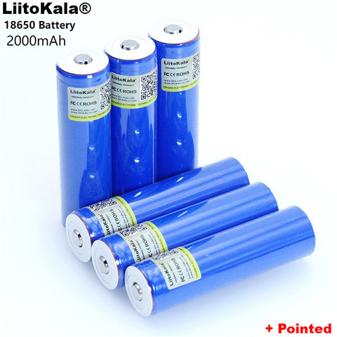 LiitoKala 18650 3.7V 2000mA Rechargeable lithium battery Light Flashlight batteries LED light battery + Pointed ► Photo 1/4