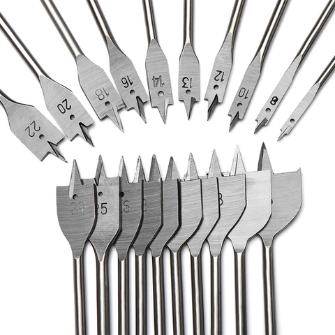 1PC 6-45mm Flat Drill Long High-carbon Steel Wood Flat Drills Woodworking Spade Drill Bits Durable Woodworking Tool Sets ► Photo 1/6