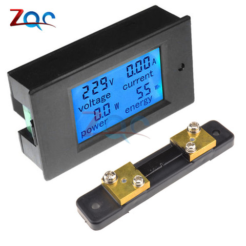 DC 6.5-100V 0-50A Digital LCD Display Voltmeter Ammeter Wattmeter Power Meter with 50A Shunt Voltage Current Power Energy Tester ► Photo 1/6