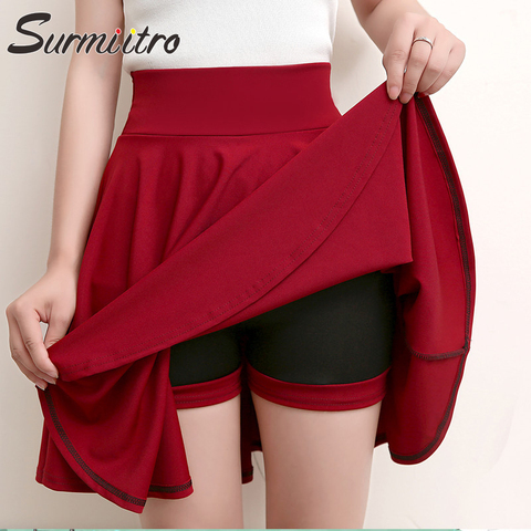 Surmiitro Plus Size 4XL Shorts Skirts Womens 2022 Summer A line Sun School High Waist Pleated Skirt Female Korean Elegant Skirt ► Photo 1/6