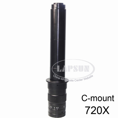 Adjustable High Quality 100X - 500X - 720X Zoom 25mm C-mount Glass Lens Adapter 4.5X for Industry Microscope Camera Magnifier ► Photo 1/1